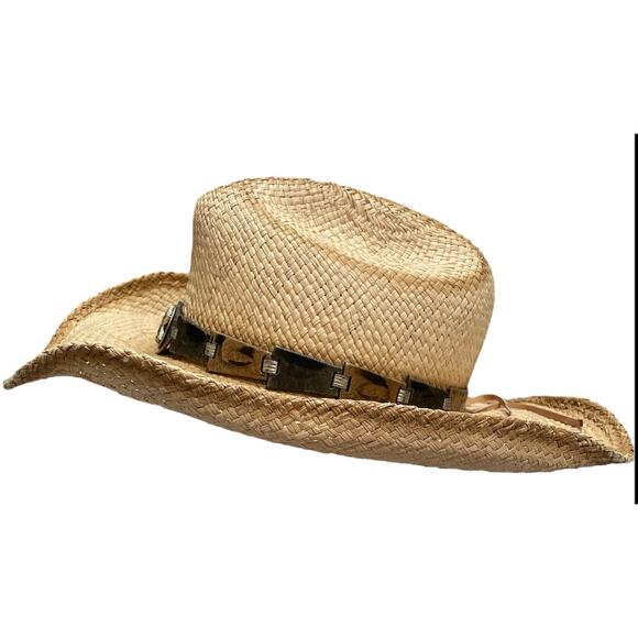Bullhide Star Central Straw Cowboy Hat Size Large - Picture 6 of 12